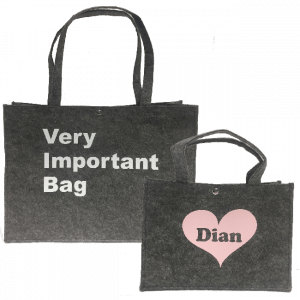 Koter Kado Vilten Tas Bedrukt Met Naam Of Tekst koter kado kopen in de aanbieding