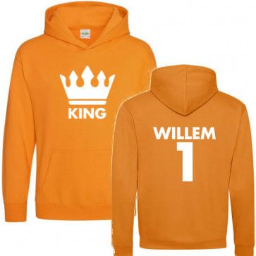 Oranje KING Hoodie met naam