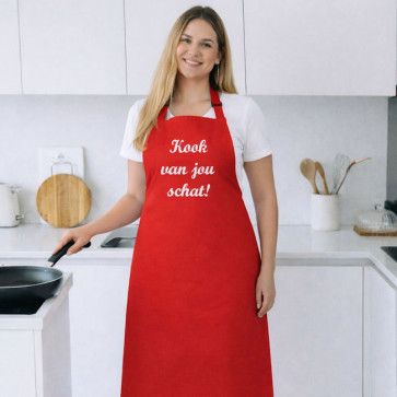 Kookschort voor volwassene met eigen tekst