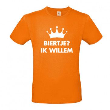 Oranje BIERTJE shirt met naam bedrukt