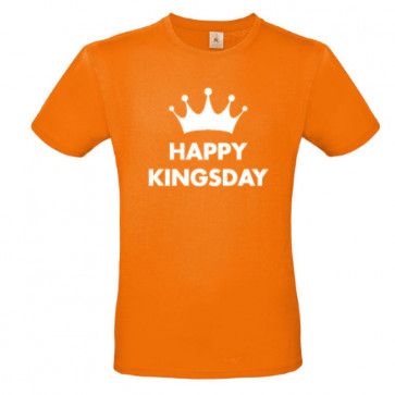 Oranje HAPPY KINGSDAY shirt met naam bedrukt