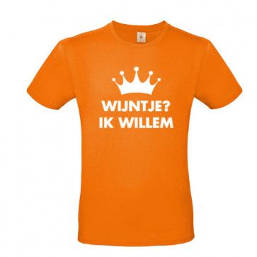 Oranje WIJNTJE shirt met naam bedrukt