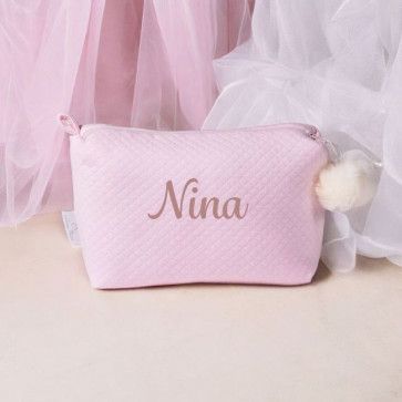 Luxe Make-Up tas met naam geborduurd
