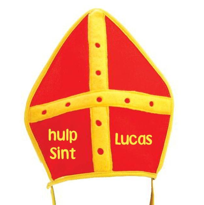 Merchandising Heup nieuws Sinterklaas Mijter met naam | Voor de Hulp Sinterklaas