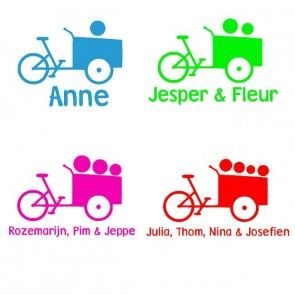 Bakfiets sticker met naam