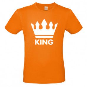 Oranje KING shirt met naam bedrukt