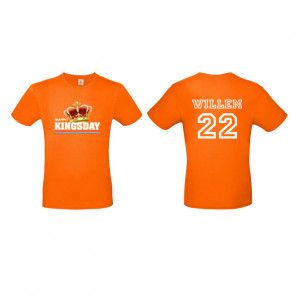 Oranje KONINGSDAG shirt met naam bedrukt