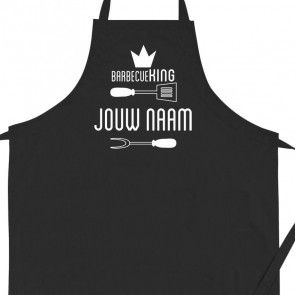 Kookschort/BBQ Schort voor volwassenen, bedrukt met naam