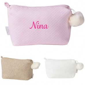 Luxe Make-Up tas met naam geborduurd