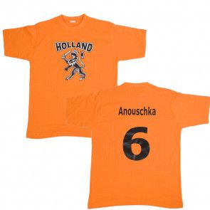 Oranje HOLLAND T-shirt met naam bedrukt