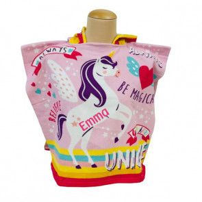 Unicorn Poncho met naam bedrukt
