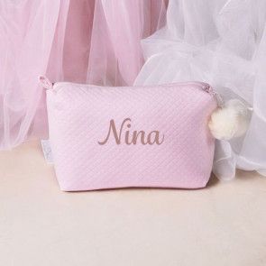 Luxe Make-Up tas met naam geborduurd