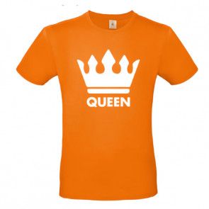 Oranje QUEEN shirt met naam bedrukt