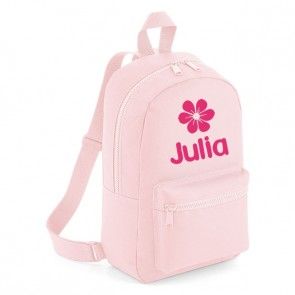 Roze XS rugzak bedrukt met naam