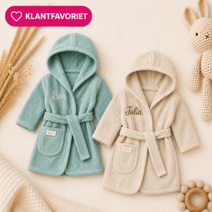Baby badjasjes met naam geborduurd Koter Kado