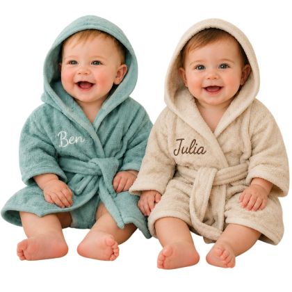 Baby badjasjes met naam geborduurd Koter Kado