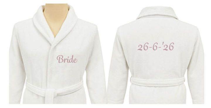 badjas met naam of eigen tekst koterkado