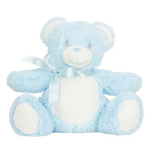 Teddy Rugzak Beer taupe met bruin leer met naam geborduurd