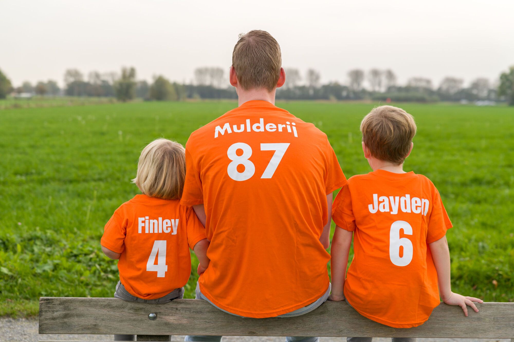 Oranje shirts met naam bedrukt KoterKado